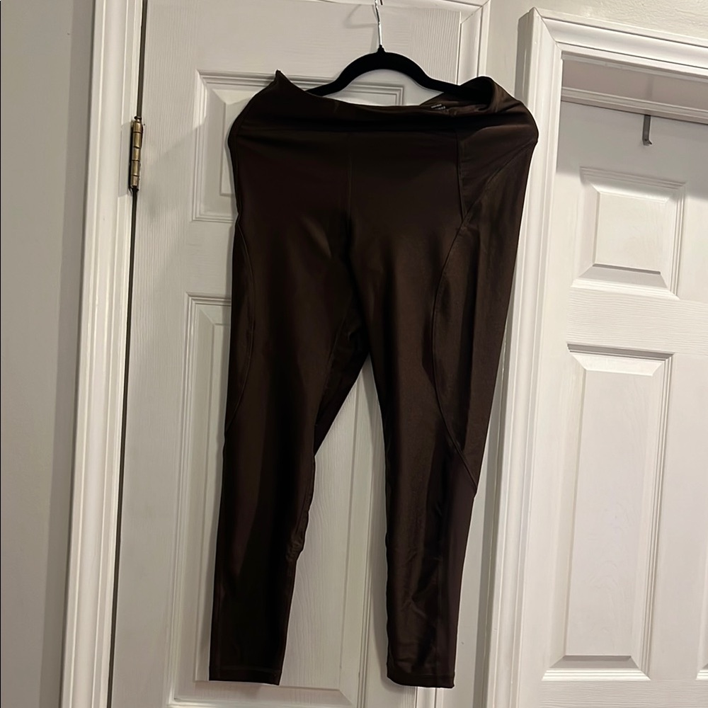 Dark Brown shimmer High-Waisted Leggings